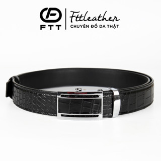 Thắt lưng cá sấu nam, dây nịt cao cấp FTT Leather da cá sấu Thái Lan loai dây liền 3.5cm nguyên bản