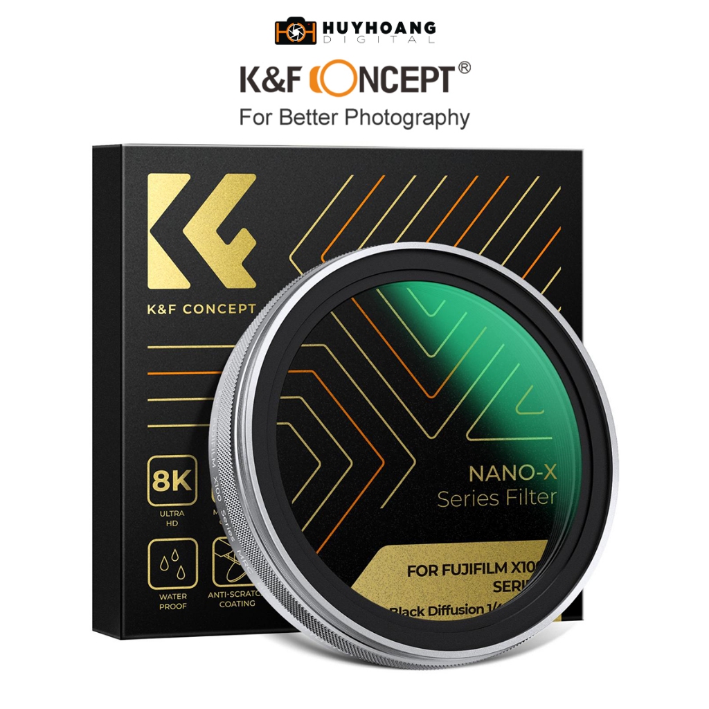 Kính lọc K&F CONCEPT Black Mist Diffusion 1/4 Series Nano-X MRC | dành cho Fujifilm X100 Series - Black MIst 1/4