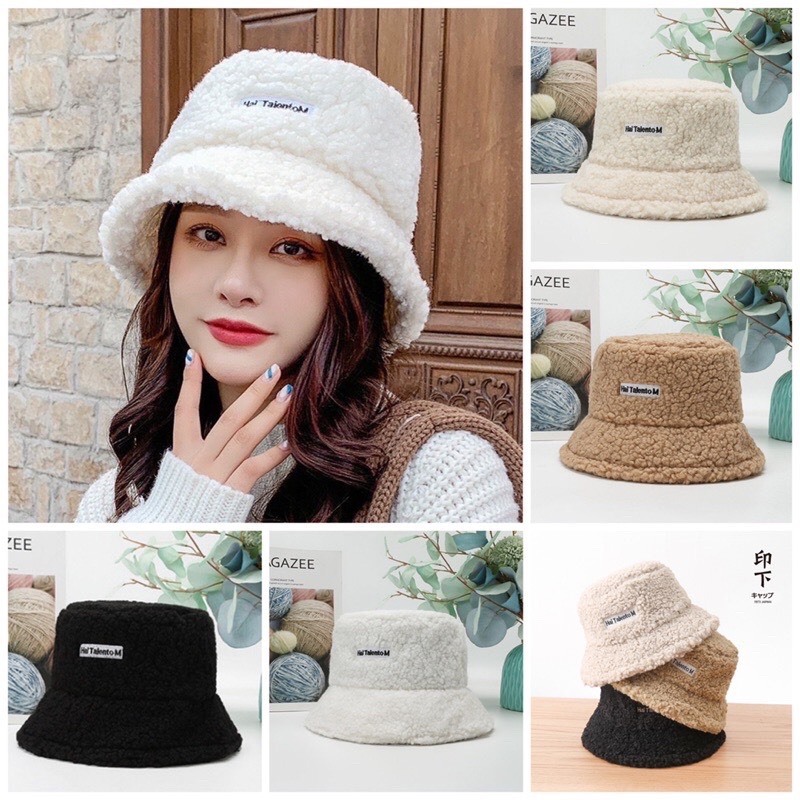 Mũ Lông Cừu, Nón Bucket Len Lông Cừu thời trang Đà Lạt Hot nhất 2025 NK06