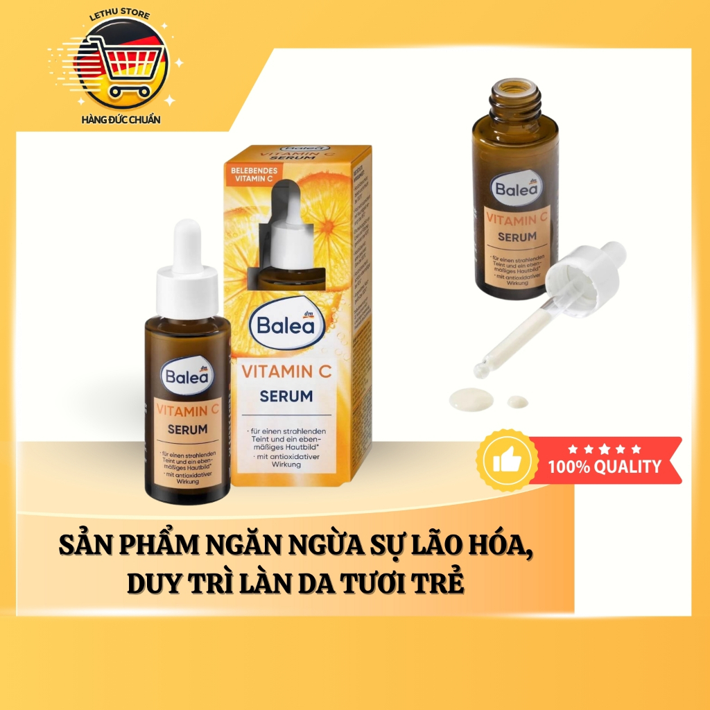 Balea Vitamin C Serum chống lão hoá, sáng đều màu da, 30ml