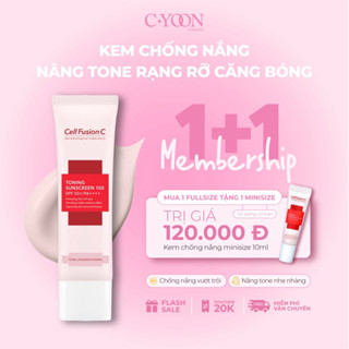 Kem chống nắng Cell Fusion C Toning Sunscreen 100 SPF50+ PA++++ dưỡng sáng, nâng tone tự nhiên 50ml