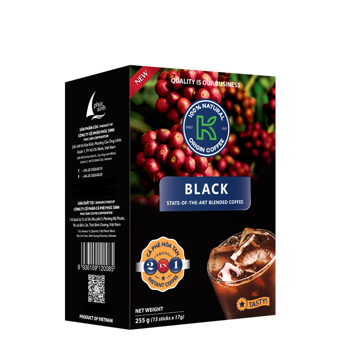 Cà Phê Hòa Tan K Coffee Black 2in1 255g