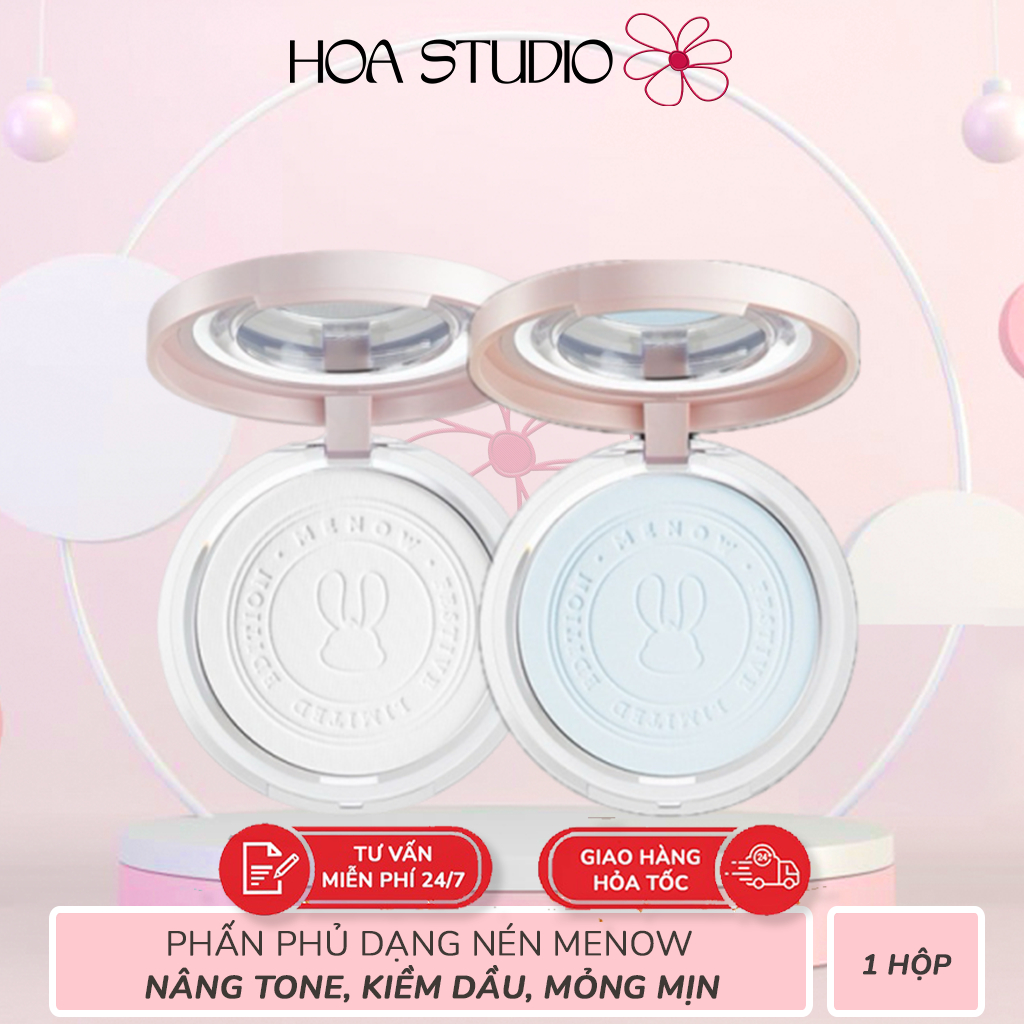 Phấn Phủ MENOW Dạng nén kiềm dầu chống nước che phủ hoàn hảo MENOW Rabit Compact Powder-Chính Hãng 1