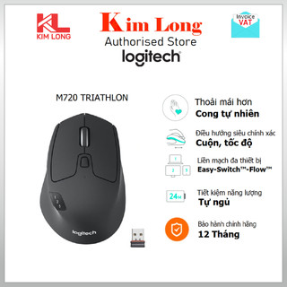 Chuột không dây Bluetooth Logitech M720 Triathlon EASY-SWITCH Kết nối đa thiết bị Cuộn siêu nhanh Flow