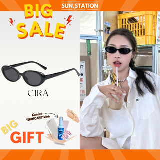 Kính mát nam nữ basic SUN STATION, Kính thời trang bayonetta gọng oval GM hot trend 2025, Kính đen đi biển, đi chơi-CIRA