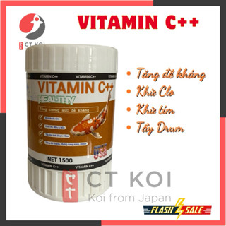 VITAMIN C ++ 150G Dành Cho Cá Koi, Cá Vàng, Cá Cảnh - Tăng Sức Đề Kháng Giúp Cá Khỏe Mạnh, Ngăn Stress, Cong Mình