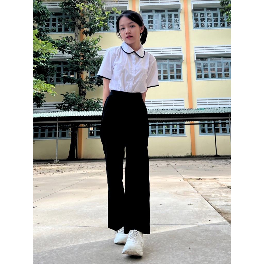 Quần nữ đi học, công sở form xuông Jadiny màu xanh đen và màu đen Jadiny