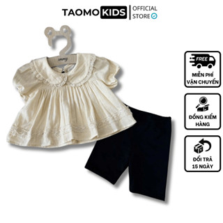 Set áo baby doll kèm quần legging đùi cho bé gái tone màu basic dễ mặc - Taomokids