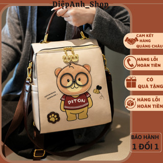 Balo gấu nữ da mềm chuẩn from balo gấu beibaobao kèm dây đeo vai hàng quảng châu cao cấp T740