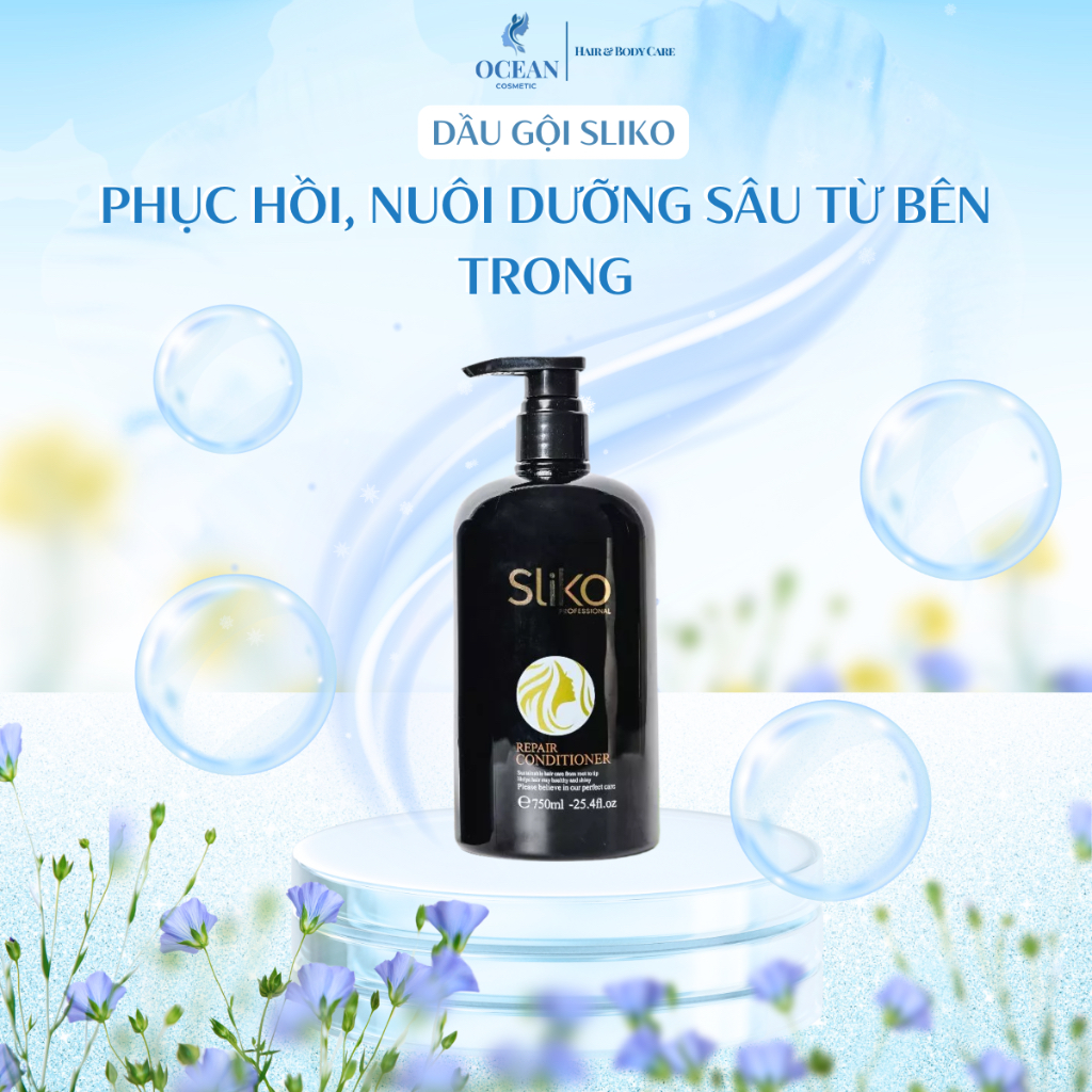 [MUA 2 TẶNG 2] Dầu Gội Cao Cấp SLIKO 750ML Phục Hồi Tóc Hư Tổn, Giữ Nếp Tóc Suôn Mượt với Công Thức 