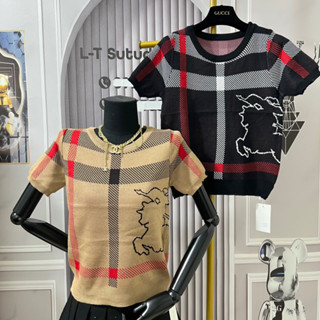  Áo len nữ cộc tay bbr cổ tròn len dệt kim mặc 4 mùa free size 878 