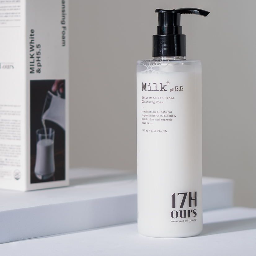 SỮA RỬA MẶT TRUYỀN TRẮNG DẠNG SỮA 17HOURS MILK WHITE PH 5.5 240ML HÀN QUỐC - 17983