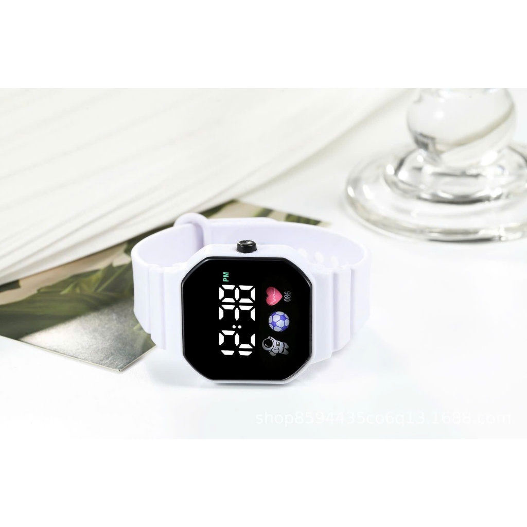 Đồng hồ điện tử LED cho bé 2 màu đen trắng