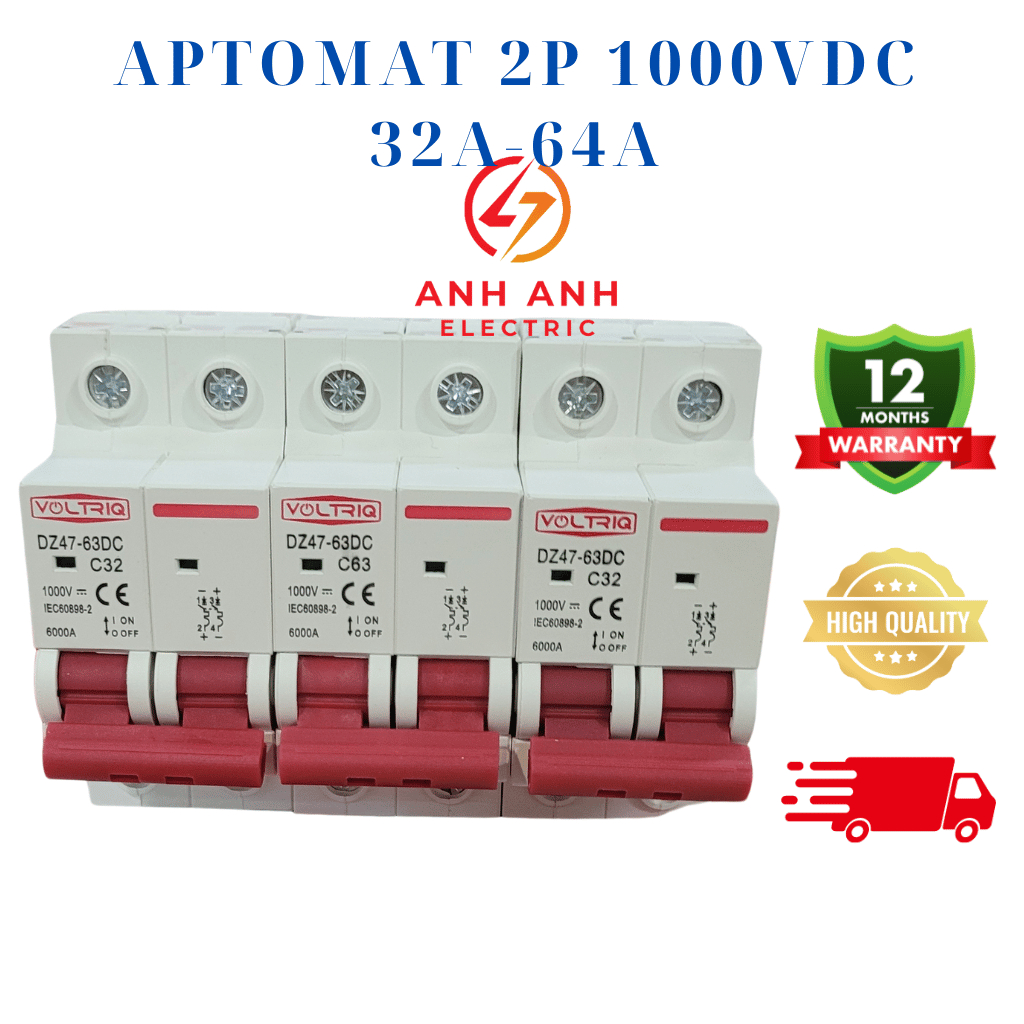Aptomat MCB DC 2P - 1000VDC 20-63A
