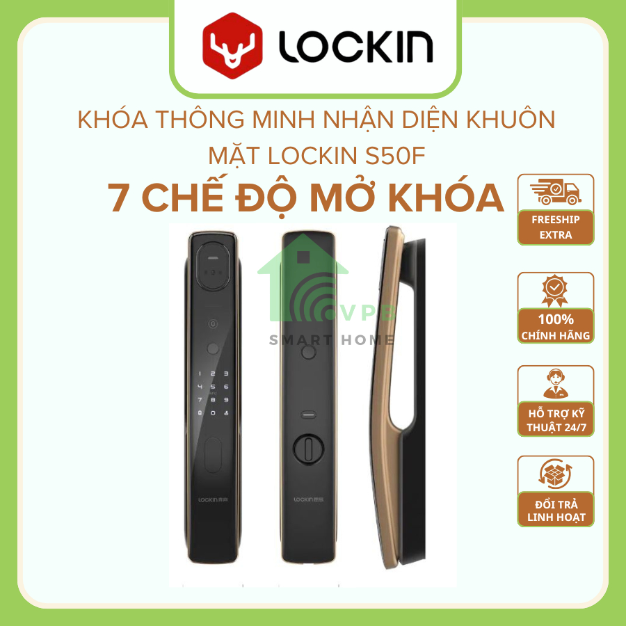 Khóa Thông Minh Nhận Diện Khuôn Mặt Lockin S50F Pro