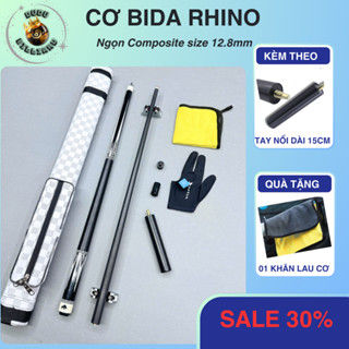 Cơ bida chuyên lỗ Rhino Carbon Composite, tặng kèm bịt ren + tay nối dài| Gậy bida