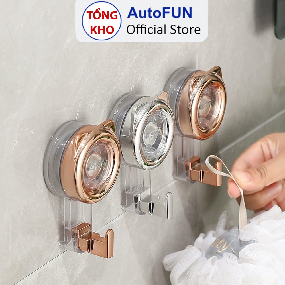 Móc Treo Đồ Dán Tường, Dán Kính Hút Chân Không Pretty - Móc Hít Tường Phòng Tắm - Tủ Quần Áo Treo Tú