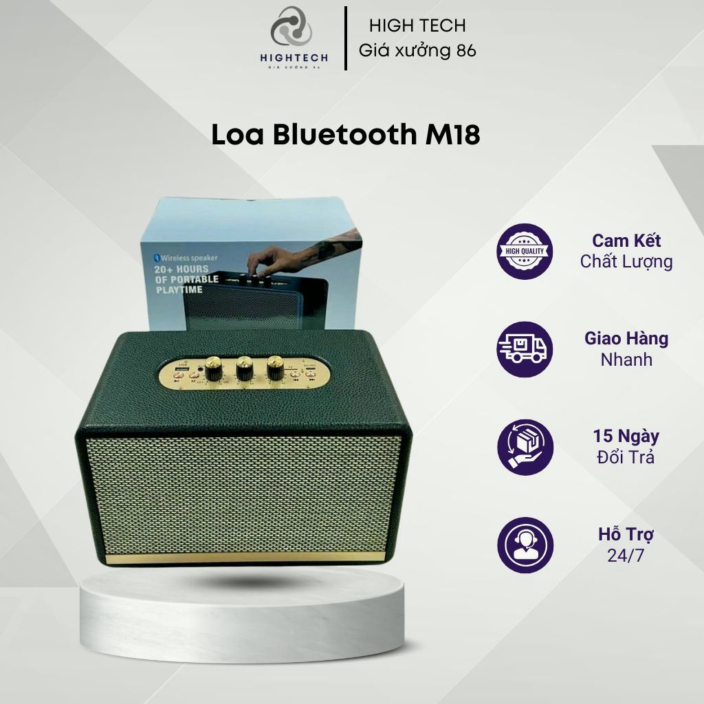 Loa bluetooth bass mạnh M18 phiên bản mới nhất, loa bluetooth công suất lớn chỉnh Bass, Treble hay