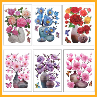 Tranh dán tường hoa nổi 3D sẵn keo dán.