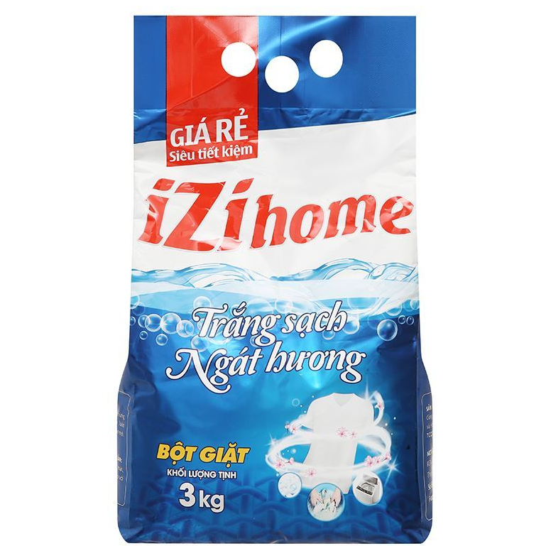 Bột giặt IZI HOME trắng ngát hương túi 3kg