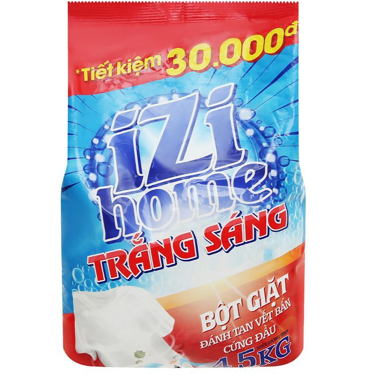 Bột giặt IZI HOME trắng sáng túi 4.5kg
