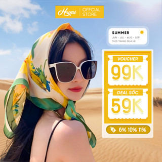  Khăn lụa trùm đầu HUMI khăn bandana đa năng thắt nơ trùm đầu quàng cổ cá tính kích thước 70x70cm 