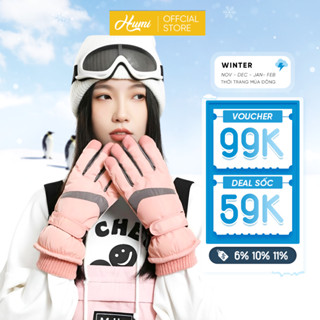 Găng tay đi tuyết HUMI Bao tay cho Nam  nữ giữ ấm chất liệu chống nước lót lông thời trang thu đông