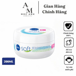 Kem dưỡng ẩm mềm mịn Nivea Soft 200ml cho da mặt và toàn thân