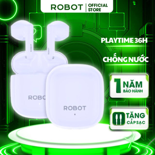 Tai Nghe Bluetooth 5.3 ROBOT Airbuds T60 Semi In Ear Playtime 36H, Chống Nước IPX4