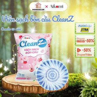 Combo 10 Viên thả bồn cầu 3in1 CleanZ, Viên tẩy rửa bồn cầu, bồn nhà vệ sinh khử mùi, sạch mảng bám (Hương Đào)