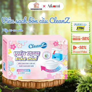 Combo 20 viên thả bồn cầu, viên làm sạch bồn cầu CleanZ, giảm mảng bám, diệt khuẩn, khử mùi hôi nhà vệ sinh