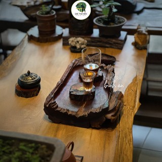  Khay Trà Gỗ Lũa Phong Cách Cổ Mộc Mạc Decor Khay Gỗ Đựng Hoa Quả Đĩa Gỗ Lũa Dáng tự Nhiên 