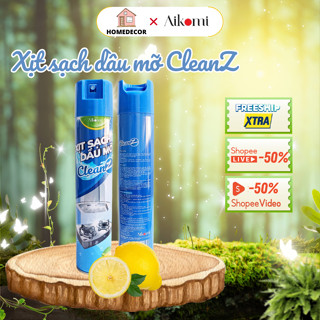Bình xịt tẩy dầu mỡ nhà bếp CleanZ 450ml làm sạch vết bẩn cứng đầu trên xoong, nồi chiên, tường gạch, lưới máy hút mùi