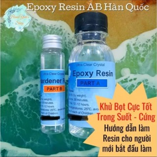  Keo Epoxy Resin 3A:1B Hàn Quốc khử bọt cực tốt - trong suốt -cứng làm thủ công bàn vẽ 3D keycap đèn ngủ trang sức... 