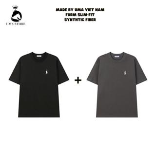 Combo 2 Áo Phông UMA Thêu Ngựa Chất Thun Cotton Hàn Dày Dặn Thoáng Mát Form Suông Cổ Tròn Tay Cộc