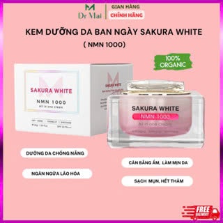 Kem dưỡng trắng da chống nắng hoa anh đào Sakura White NMN 1000, dưỡng da trắng sáng, ngăn lão hóa |
