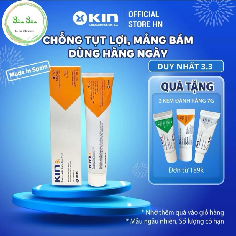 Kem Đánh Răng KIN B5 Toothpaste - Sạch Mảng Bám, Ngừa Viêm Lợi 125ml