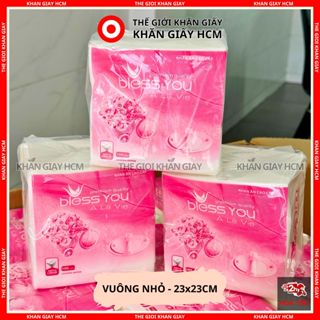 Combo 20 Gói - Khăn Giấy Ăn Vuông Nhỏ BLESS YOU 23x23 cm / Đóng Gói 12x12 cm - Hàng Chính Hãng