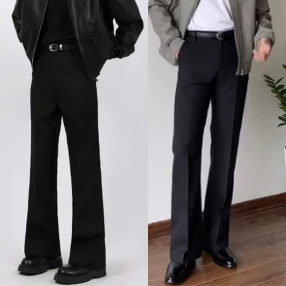 Quần Vải Ống Loe Nam .Quần Tây Nam Loe Nam Chất Vải Vitex Cao Cấp Lịch Lãm Sang Trọng - A26