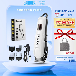 Tông Đơ Cắt Tóc Không Dây Kemei 809A, Siêu Mạnh, Lưỡi Sắc, Tiện Lợi Cho Gia Đình và Trẻ Em