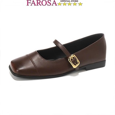Giày búp bê nữ da mềm FAROSA -FH78 giày đế bằng nữ phối mũi quai cài ngang cực xinh