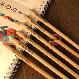 Combo 5 Bút chì mộc HB khắc tên