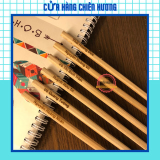 Combo 5 Bút chì mộc HB khắc tên