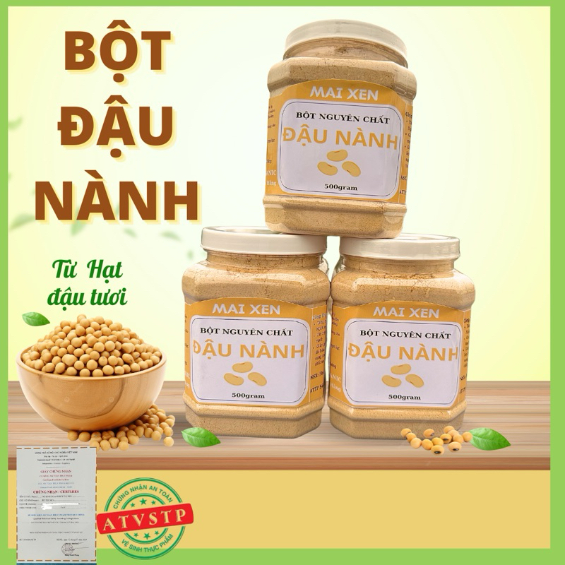 [3hộp] Bột đậu nành nguyên chất 100% Mai Xen tốt cho tim mạch, tăng size vòng 1, giảm cân, ngừa tiểu đường, loãng xương