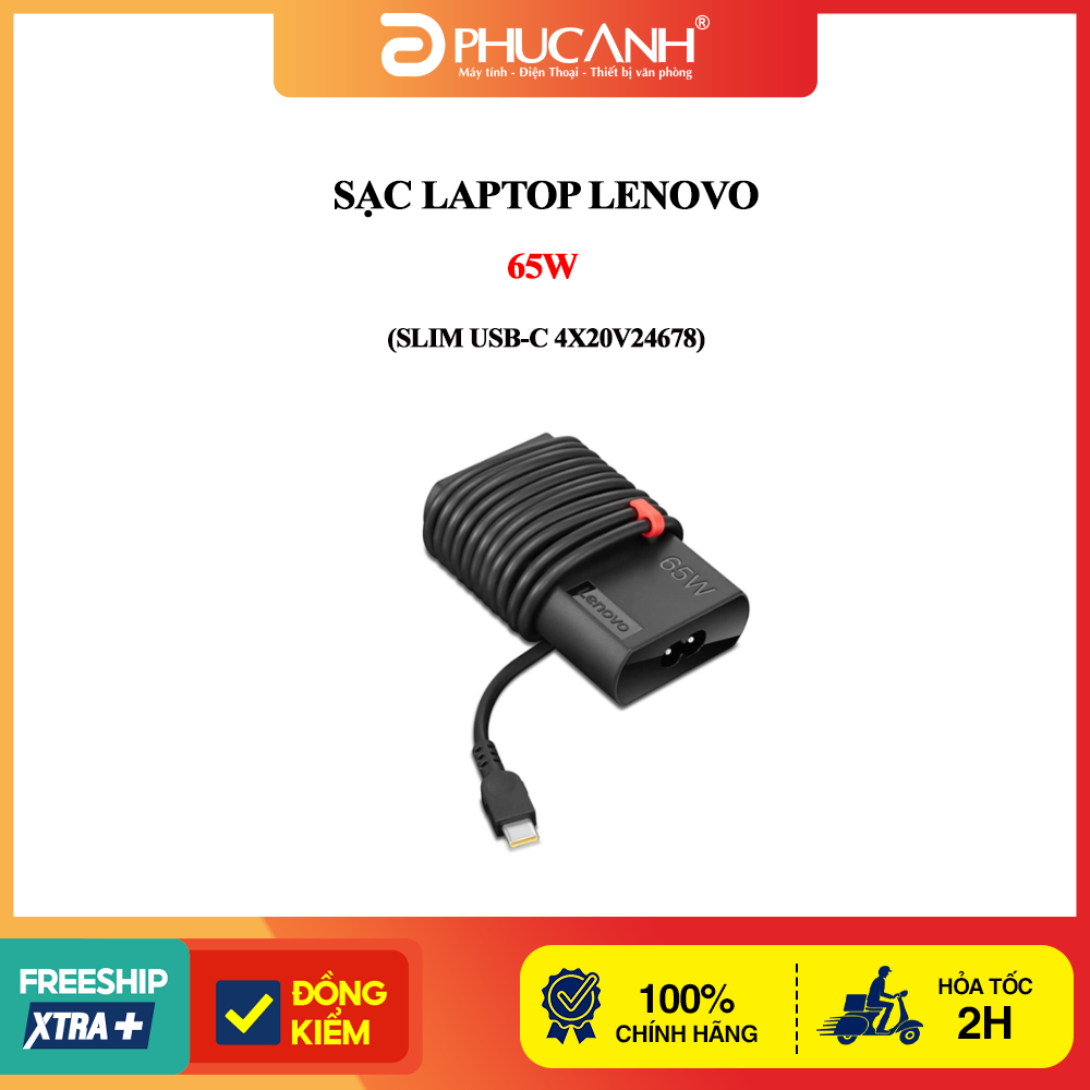 Sạc Laptop Lenovo 65W Slim USB-C 4X20V24678
