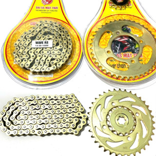 Nhông sên dĩa 5s  full vàng 10li gắn dream wave sirus waves110 rs rsx si fi ex135 ex150 winner