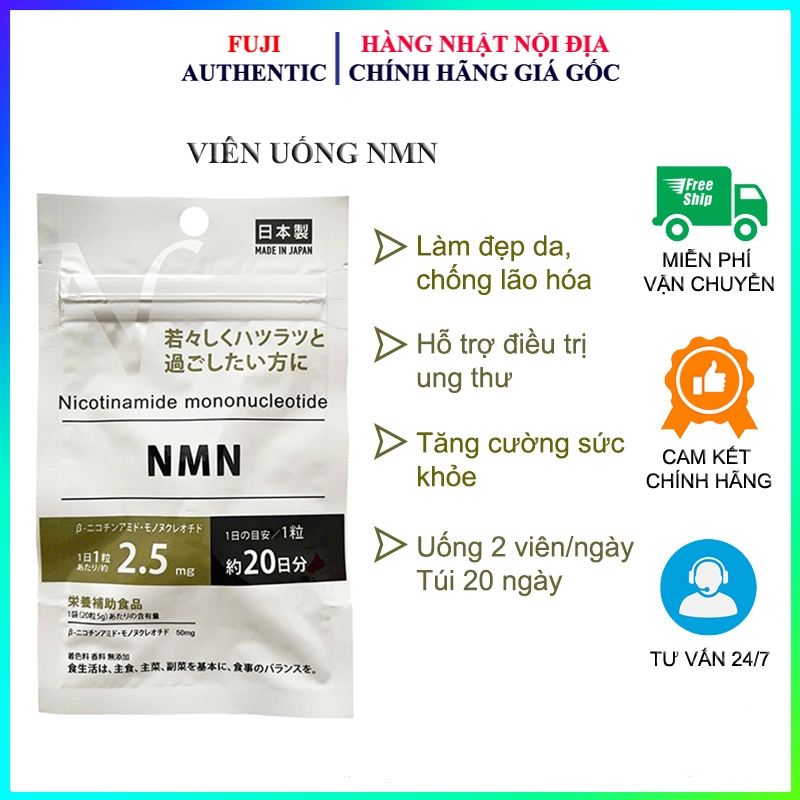 Viên uống NMN đẹp da chống lão hóa túi 20 ngày Nhật Bản