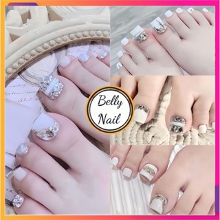 Bộ 24 móng chân giả đính đá nhiều mẫu Belly Nail Nail Box bộ 24 móng chân giả