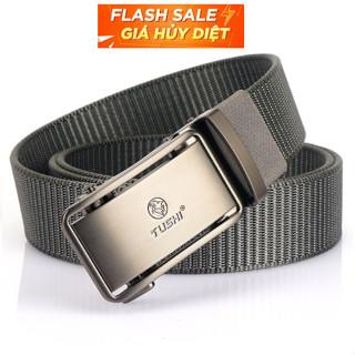 Dây nịt Nam vải dù Tushi siêu bền_Khóa cài tự động tiện lợi, sang trọng_Thắt lưng vải bố phong cách lính cao cấp (V68)