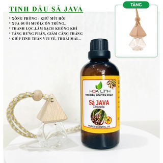Tinh dầu sả Java 100ml -500ML HLinh - Xông phòng đuổi muỗi, côn trùng, khử mùi hôi / Tặng vỏ lọ treo xe